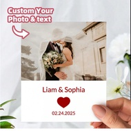 1~6pcs AnySize Custom Photo Wine Label Personalized Engagement Wine Label Engagement Gift Wedding Wi