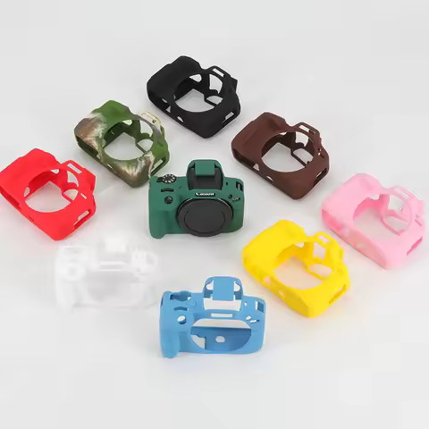 R100 Camera Silicone Case Litchi Pattern Cover For Canon EOS R100 EOSR100 Camera Body Protector Matt