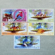 8/9-Brand New 2017 Adabra Island 3 5 10 25 50 Full Set 5 Plastic Ornamental Banknotes Birds and Ocea