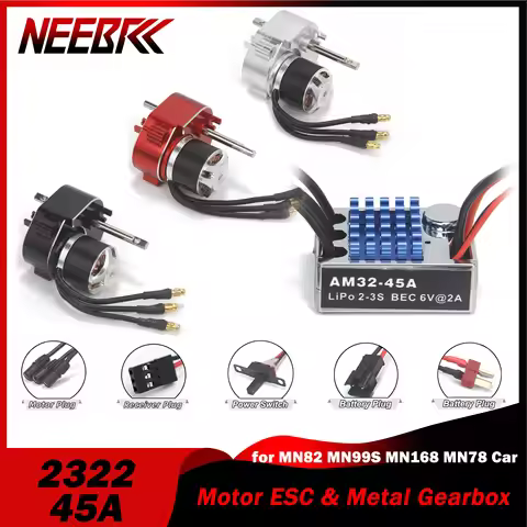 NEEBRC 2322 2600KV RC Outrunner Crawler Brushless Motor 5.5-9V 45A ESC BEC Metal Gearbox Gear Box fo