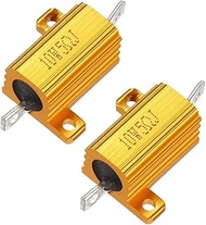 2 Pieces Aluminum Case Resistor 10W 5 Ohm Winding for LED Converter with Rod Pole 5W5RJ