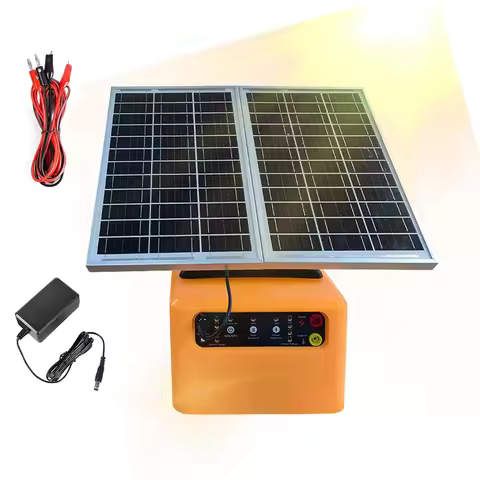 30 Miles Solar Electric Fence Charger 4 Gear 6/8/10/12KV Adjustable 1.5 J for Farm Livestock Poultry