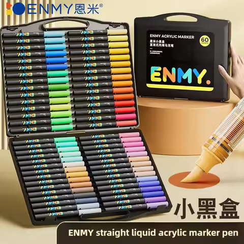 ENMY 1/24/80 Colors Direct Liquid Acrylic Markers Blendable Soft Tip Non-Transparent Art Markers Sch