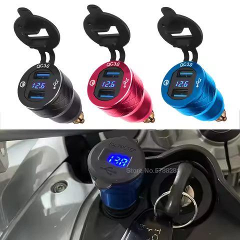 Motorcycle Accessories Dual USB Charger TYPE C For BMW R1200RT F800ST F800GS R1200GS F850GS F900R F9