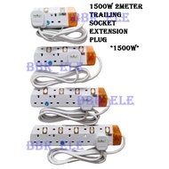 Extension plug   Soket 2WAY / 3WAY / 4WAY / 5WAY 1500W 2 METER TRAILING SOCKET EXTENSION PLUG