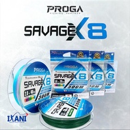 PROGA SAVAGE X8 BRAIDED LINE 150M/300M PE FISHING TALI PANCING SULAM BENANG MANCING KOLAM CASTING