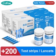 Cofoe Yice 200Pcs เลือดกลูโคสแถบทดสอบ200Pcs Lancets 200Pcs Swabs ฟรีแอลกอฮอล์ (ไม่มีจอภาพเหมาะสำหรับ