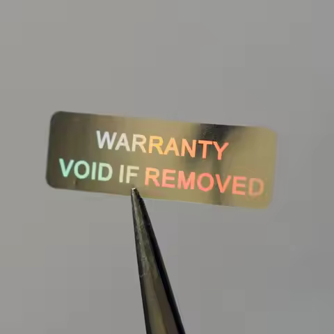 WARRANTY VOID IF REMOVED 10x30mm security Hologram for one-time use Silver color Holographic sticker
