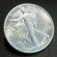 [銀幣] 1941-S 美國行走自由女神半美元(50美分) 硬幣一枚 (51-01)