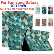 For Samsung Galaxy Tab A A6 10.1 2016 SM-T580 T580N T585 T585C With Auto Sleep/Wake Smart Non-slip Sweat Proof PU Leather Cover Stand Cover