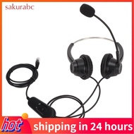 Sakurabc Telephone Headset  Clear Chat H360D-RJ9-MVA RJ9 Business Lightweight Black with 6 Speed Line Sequence Mic Mute for Hospital