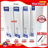 ABBA 2D Ring File A4 Fail Kulit Keras Putih (25mm / 40mm / 50mm / 65mm) Sheet Protector