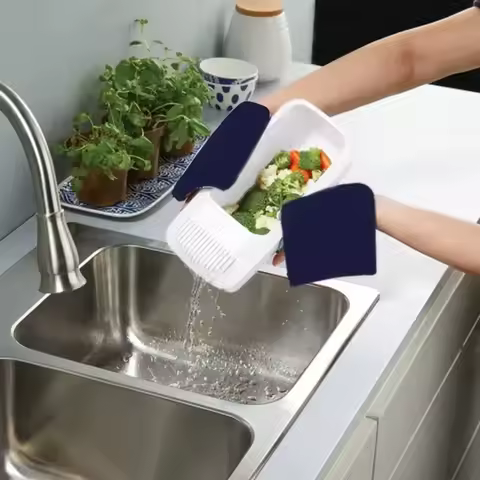 Microwave Noodles Pasta Cooker With Strainer Eco-Friendly Plastic Spaghetti Vegetable Steamer Dishwa