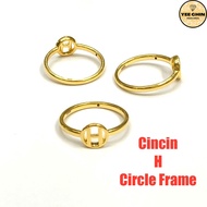 Yee Chin Cincin Emas 916 H Circle Frame 5D / Ring Gold 916 Stylish