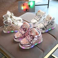 A88 KITTY Kids Girl Shoes Led Kitty Sport Shoes  KIDS SPORT SHOES Kasut Budak Perempuan