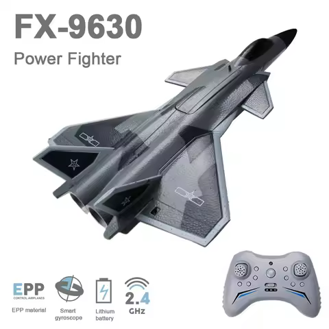 FX9630 J20 RC Plane Gyroscope Power Fighter Remote Control Airplane Anti-collision Soft Rubber Head