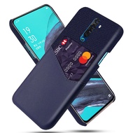 For OPPO Reno2 Reno2 Z Reno2 F With Card Slot Wallet Case Slim PU Leather Soft Fabric Splicing Hybrid Cover