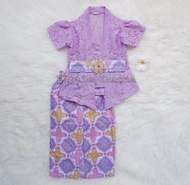 SET KEBAYA ANAK UNGU LILAC BATIK