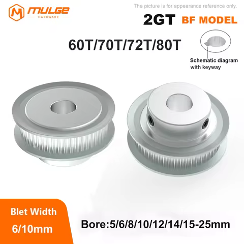 2GT Pulley 60T/70T/72T/80Teeth 2M Timing Pulley Bore 5-25mm Belt Pulley Width 6/10mm GT2 Synchronous