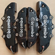 4-Piece Set Medium+Small Car 3G Carbon Fiber Racing Disc Brake Calipers Cover Suitable for 15 or 16-