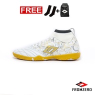 Fromzero - Sepatu Futsal Starkia 34 - 38 Baltic Booth Junior/Kids IN White Gold Original