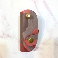 義大利霧蠟迷彩經典牛皮汽車鑰匙包 遙控器 牛皮鑰匙包 俏麗粉