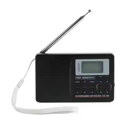 CS-106 AM FM SW Radio Portable Digital Full Band Pocket Radio with Alarm Clock Support Memory Functi