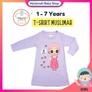 2-7Y LOVE Baju T-Shirt Budak Perempuan Muslimah Kids Girl T-Shirt H&R Top Cotton