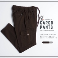 GOODWIN - 9710 CARGO PANTS กางเกงขายาวผู้ชายเอวยืด คาร์โก้กระเป๋ากล่อง ผ้ายืด