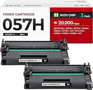 057 Toner Cartridge Black 2-Pack with Chip - Replacement for Canon 057 057H CRG-057 Toner Cartridges