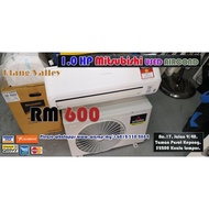 1.0HP Wall Type Mitsubishi Used Aircond / Second-hand / Klang Valley / Non-inverter type / R22