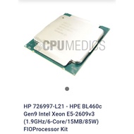 hp 726997-L21 - HPE BL460c Gen9 Intel Xeon E5-2609v3 (1.9GHz/6-core/15MB/85W) FIOProcessor Kit