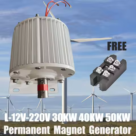 30KW Electric Alternator Generator Low RPM Motor Permanent Magnet Rare Earth Turbine 24V 48V 96V 110