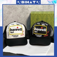 DSQUARED2 Men's and Women's Fashion Button Buckle Baseball Cap, Dsquared2 cool khaki mesh hat MU160