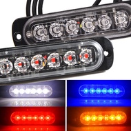 ไฟเตือนฉุกเฉิน LED 6ดวงสำหรับรถบรรทุกออโต้มอเตอร์ไซค์ SUV โคมไฟแสงคงที่ไฟสัญญาณข้างรถจักรยานยนต์ไฟส่องสว่าง12V