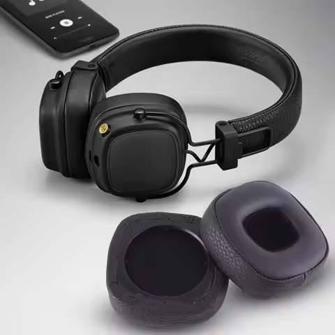 1 Pair Replacement Headphones Ear Cushions Protein Leather Ear Cups Cover Repair Parts for Marshall 