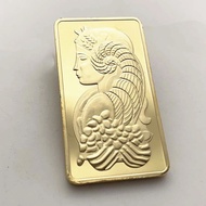 Ready Stock Laser Girl Gold-Plated Square Commemorative Medal Embossed Coin Craft Gold Coin Coin Spe