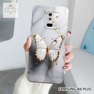 HP Samsung A6 Plus Case - Rajacase - Samsung A6 Plus casing - Butterfly case Motif - Cellphone prote