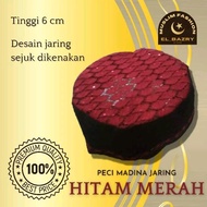 Peci Haji Madinah Jaring Hitam/Peci Kopiah Dalwa Hitam Warna/Songkok Santri