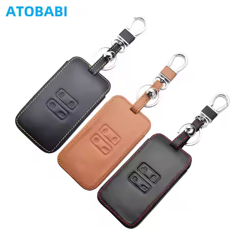 Leather Car Key Cover Bag For Renault Captur Koleos Kadjar Arkana Megane Clio Dacia Duster Sandero S