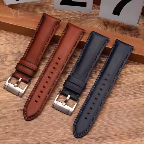 For Fossil Fs4813 Fs4735 Q Smart Series Men's Genuine Cow Leather Sweatproof Breathable Watchbands w
