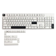 129 Keys Black And White Japanese Keycaps Cherry Profile PBT Dye Sublimation Mechanical Keyboard Keycap For MX Switch 61/64/68