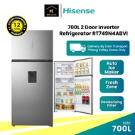 Hisense 700L 2 Door Inverter Refrigerator Fridge  RT749N4ABVI Hisense Fridge Energy Saver Peti Sejuk