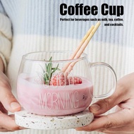 KANSHPKANSHP Glass Coffee Mug Good Morning 350ml White Printing - 9H9D