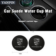 Porsche Car Suede Cup Mat Panamera Macan Cayenne Taycan 917 718 911