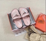 💜 Hermès slippers 愛馬仕 粉色Kelly扣夾腳拖鞋人字拖