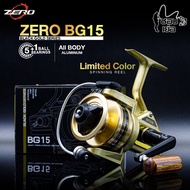 รอกตกปลา รอกสปิน ZERO BG15 สีทองGoldLimited ขนาดเท่าเบอร์ 4000 บอดี้โลหะทั้งตัว เหมาะสำหรับตกปลาหน้า