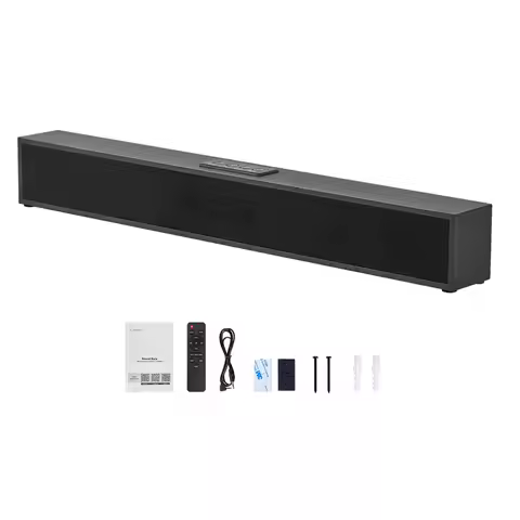 Sound Bar for Smart TV, 2.0 Channel, 24-Inch Compact Soundbar TV Speakers for Projector, Bluetooth A