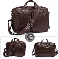 Tas Pria Mulitifungsi Tas Ransel & Tas Selempang Kulit Sapi Asli 74 Tas punggung Cowok Keren Premium