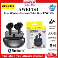 AWEI T61 Wireless Bluetooth Earbuds | Noise Cancelling | Waterproof | Gaming EarBuds | Brand New With Warranty